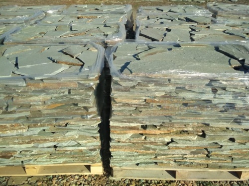 Плитняк златолит зелёный для цоколя, отмостки купить в Рошале